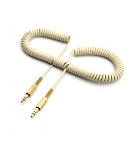 3.5mm 3pole audio male to male wiith gold head spring cable